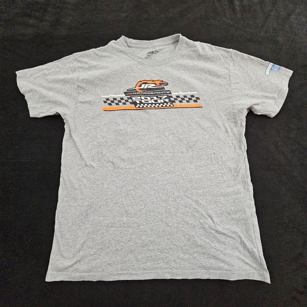 JR Motorsports 2017 Tour Gray Short Sleeve Cotton Blend T-Shirt Men's L